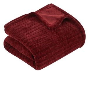NEW Cozy Chenille Reverse to Plush Soft Couch Throw 60x50 BURGUNDY by Mainstays